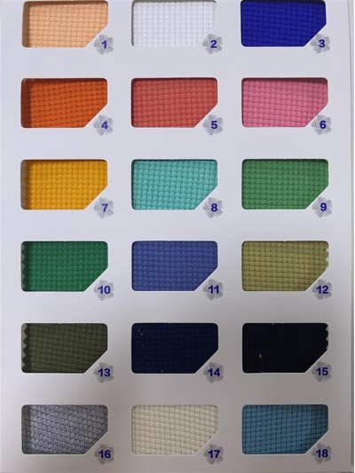 GZ-YXYF 3416#  仿棉華夫格  幅寬：170CM 克重：300GSM 成分：100% polyester  吸濕排汗 45度照